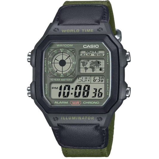 Casio AE-1200WHUB-3AVEF Digital Green Fabric Strap