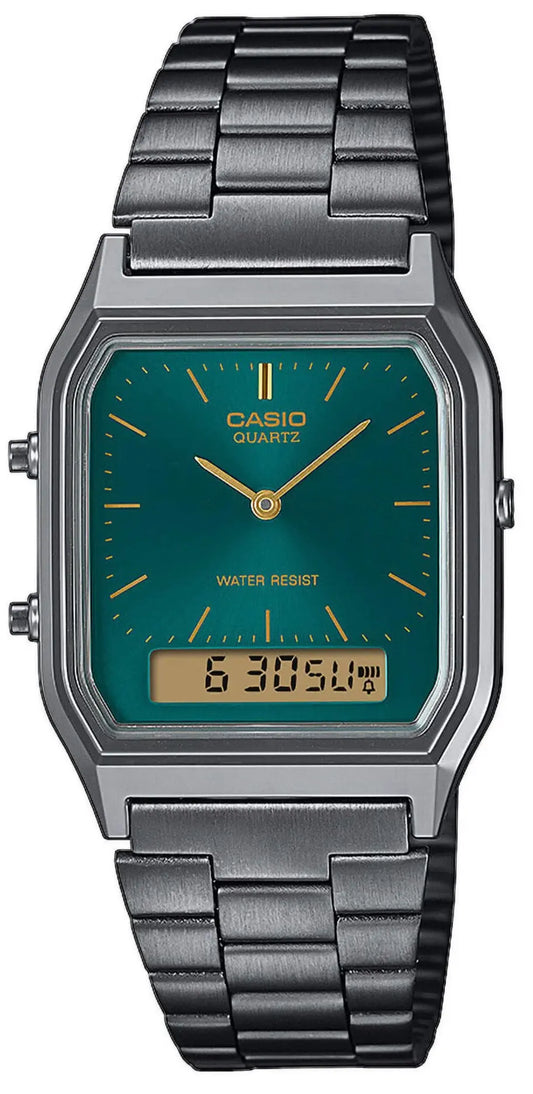 CASIO AQ-230EGG-3AEF Vintage Black Stainless Steel Bracelet