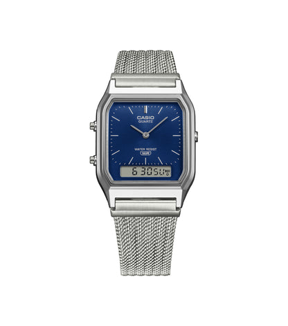 CASIO AQ-230EM-2AEF Vintage Silver Stainless Steel Bracelet