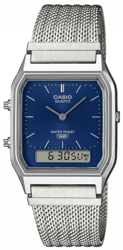 CASIO AQ-230EM-2AEF Vintage Silver Stainless Steel Bracelet