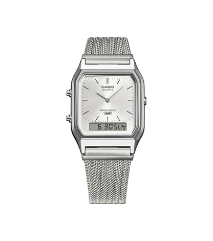 CASIO AQ-230EM-7AEF Vintage Silver Stainless Steel Bracelet