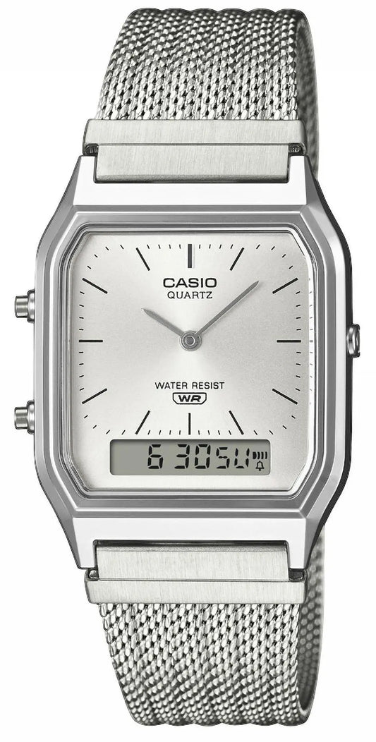 CASIO AQ-230EM-7AEF Vintage Silver Stainless Steel Bracelet