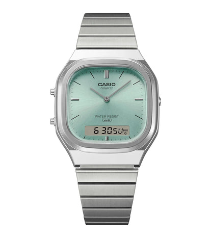 CASIO AQ-240E-2AEF Vintage Silver Stainless Steel Bracelet