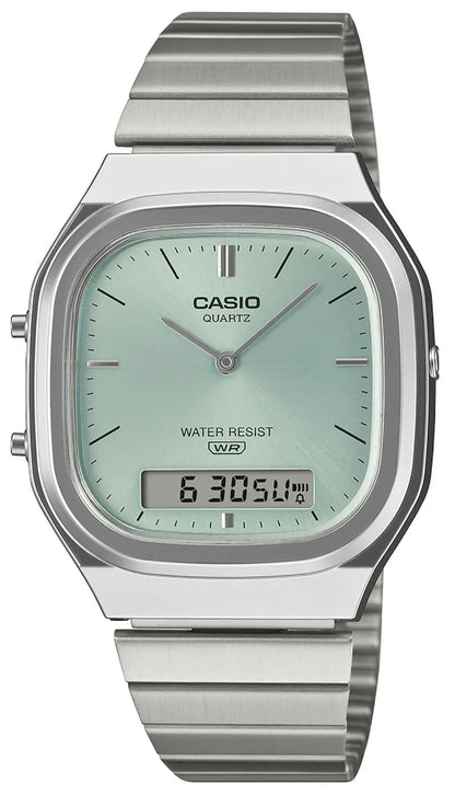 CASIO AQ-240E-2AEF Vintage Silver Stainless Steel Bracelet