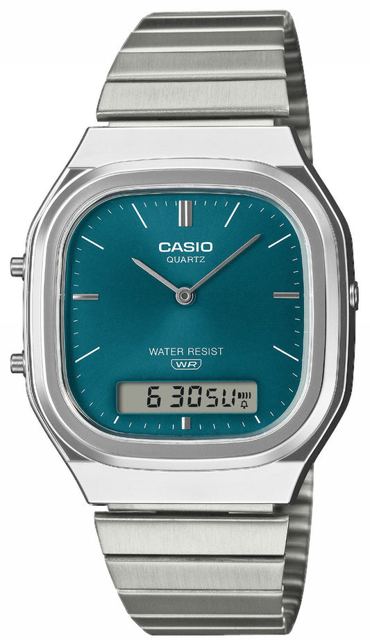 CASIO AQ-240E-3AEF Vintage Silver Stainless Steel Bracelet