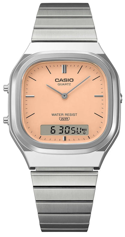 CASIO AQ-240E-4AEF Vintage Silver Stainless Steel Bracelet