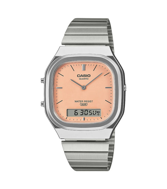 CASIO AQ-240E-4AEF Vintage Silver Stainless Steel Bracelet