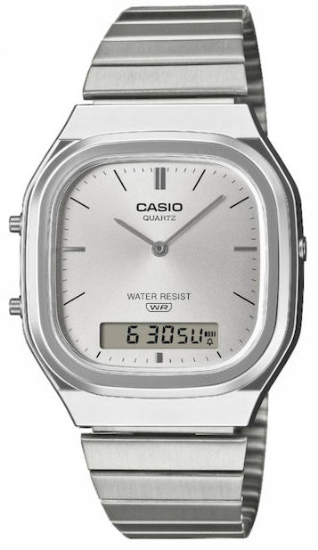 CASIO AQ-240E-7AEF Vintage Silver Stainless Steel Bracelet