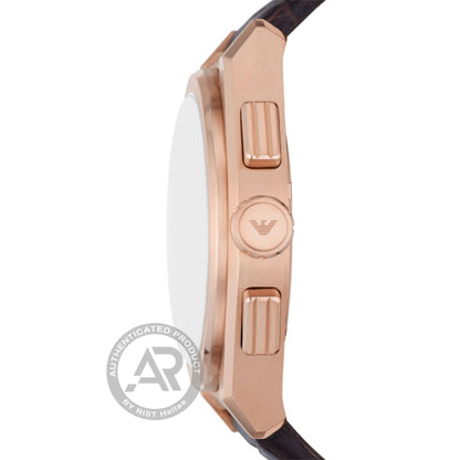 Emporio Armani AR11563 Federico Brown Leather Strap