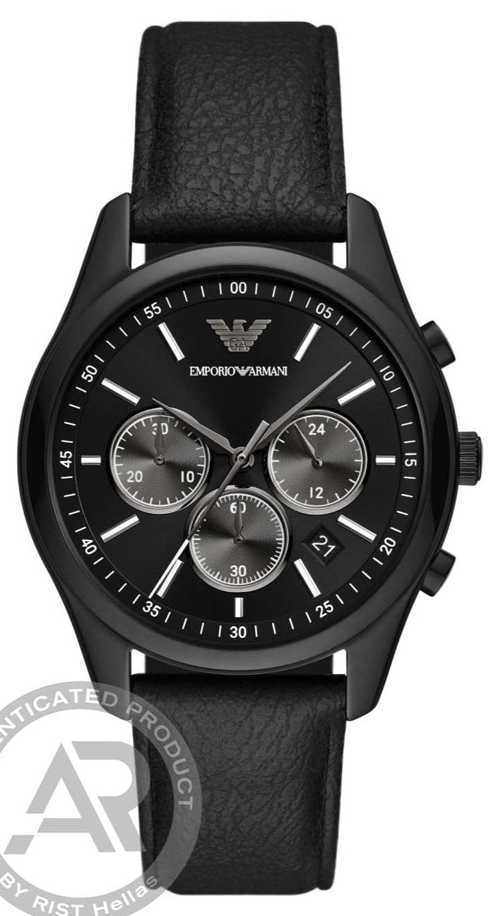 Emporio Armani AR11583 Antonio Chronograph Black Leather Strap