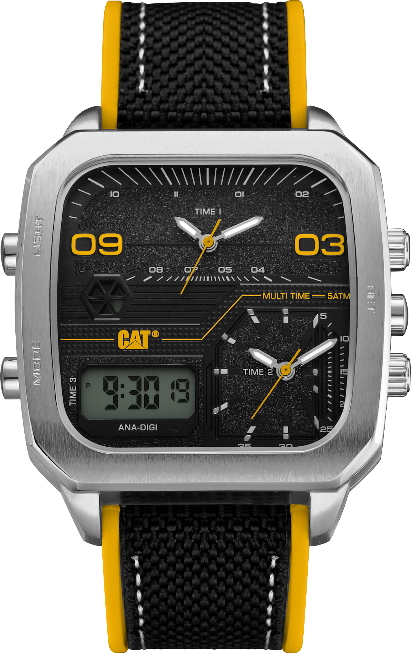 CATERPILLAR AS14921137 Retro D Multi Anadigi Black Rubber Strap