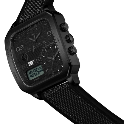 CATERPILLAR AS16921131 Retro D Multi Anadigi Black Nylon & Rubber Strap