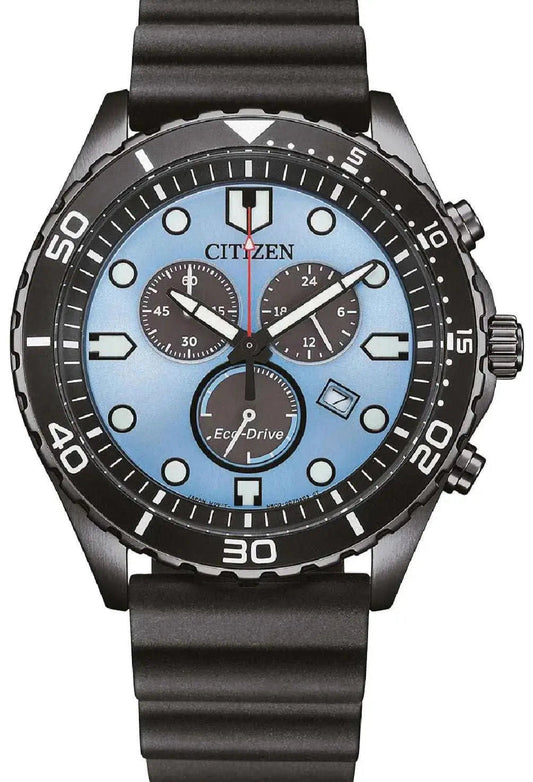 Citizen AT2567-18L Eco-Drive Chronograph Black Rubber Strap