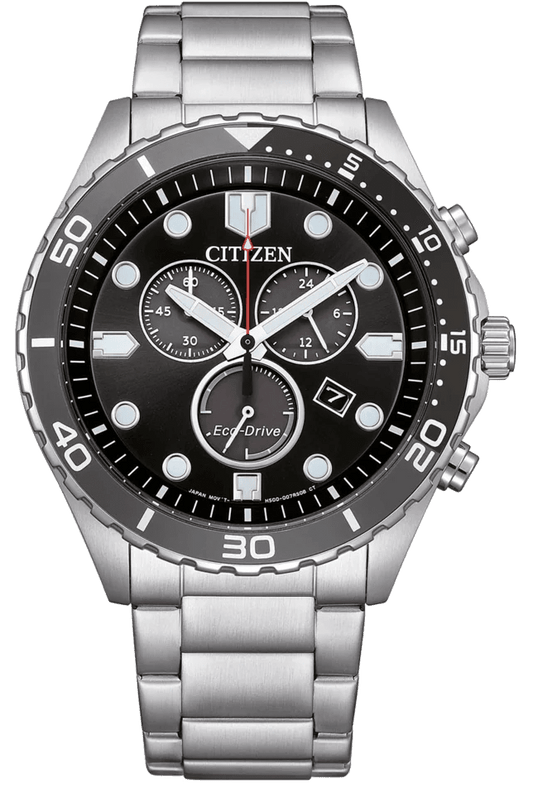 Citizen AT2568-82E Eco-Drive Chronograph Stainless Steel Bracelet - Κοσμηματοπωλείο Goldy