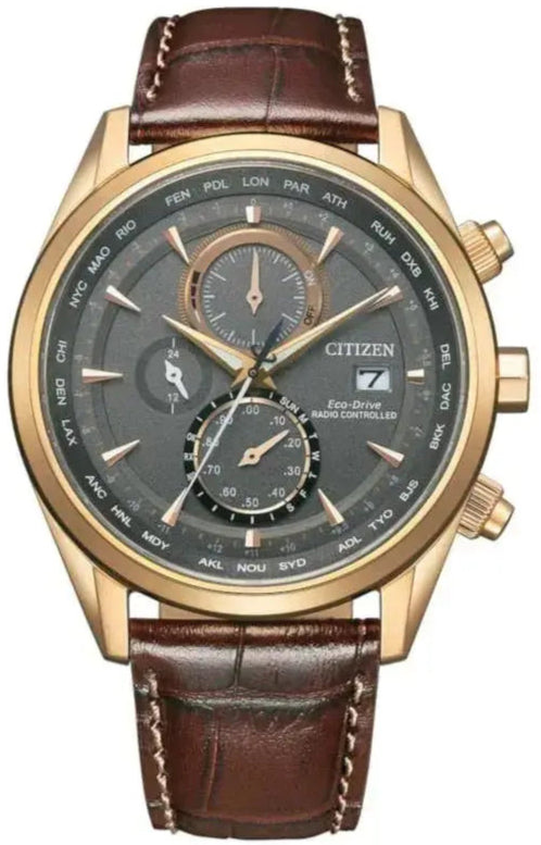 Citizen AT8263-10H Eco-Drive Chronograph Brown Leather Strap