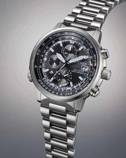 Citizen AT8300-58E Promaster Sky EcoDrive Chronograph Radiocontrolled Stainless Steel Bracelet