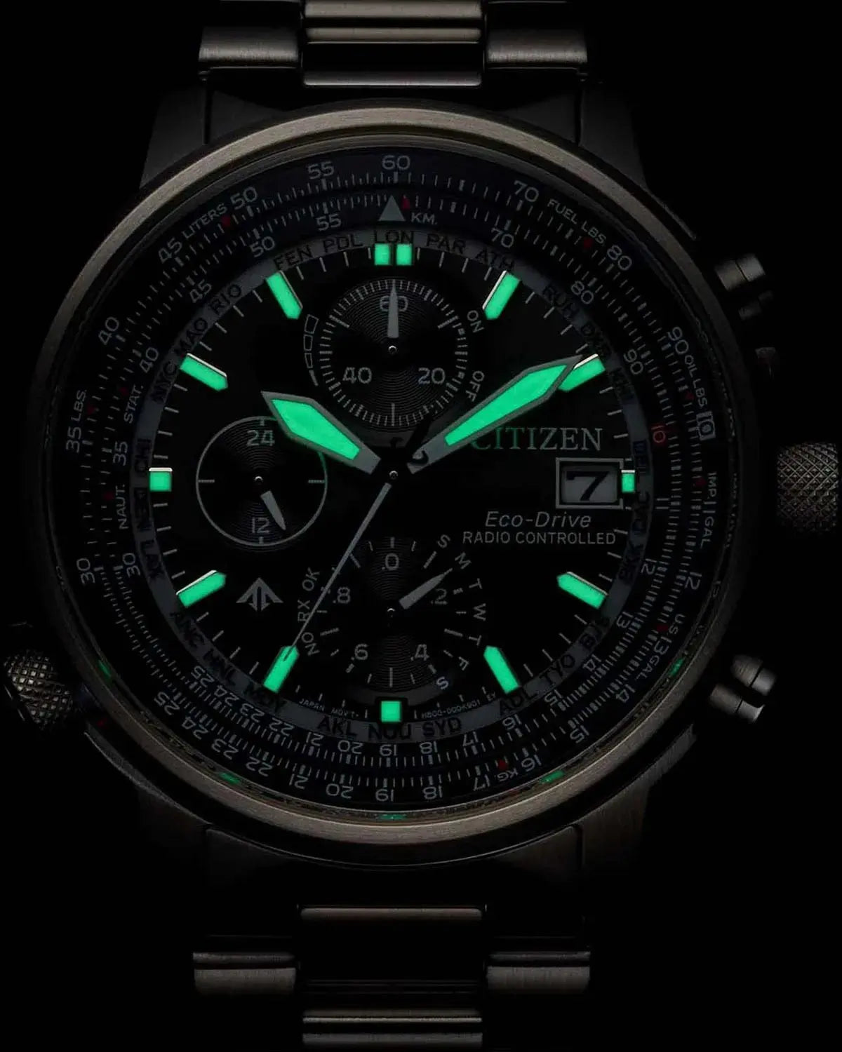Citizen AT8300-58E Promaster Sky EcoDrive Chronograph Radiocontrolled Stainless Steel Bracelet