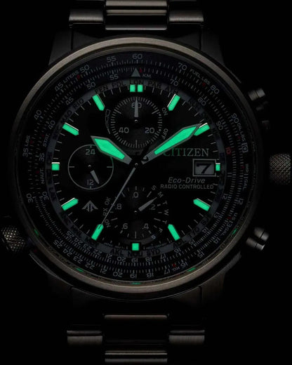 Citizen AT8300-58E Promaster Sky EcoDrive Chronograph Radiocontrolled Stainless Steel Bracelet