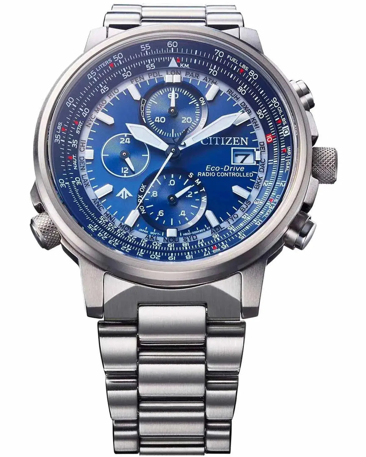 Citizen AT8300-58L Promaster Sky EcoDrive Chronograph Radiocontrolled Stainless Steel Bracelet