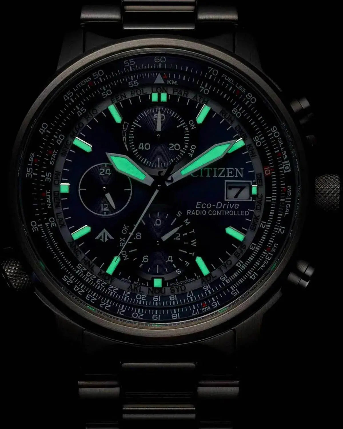 Citizen AT8300-58L Promaster Sky EcoDrive Chronograph Radiocontrolled Stainless Steel Bracelet