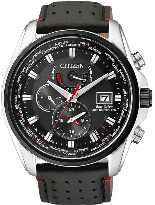 Citizen AT9036-08E Eco-Drive Chronograph Black Leather Strap