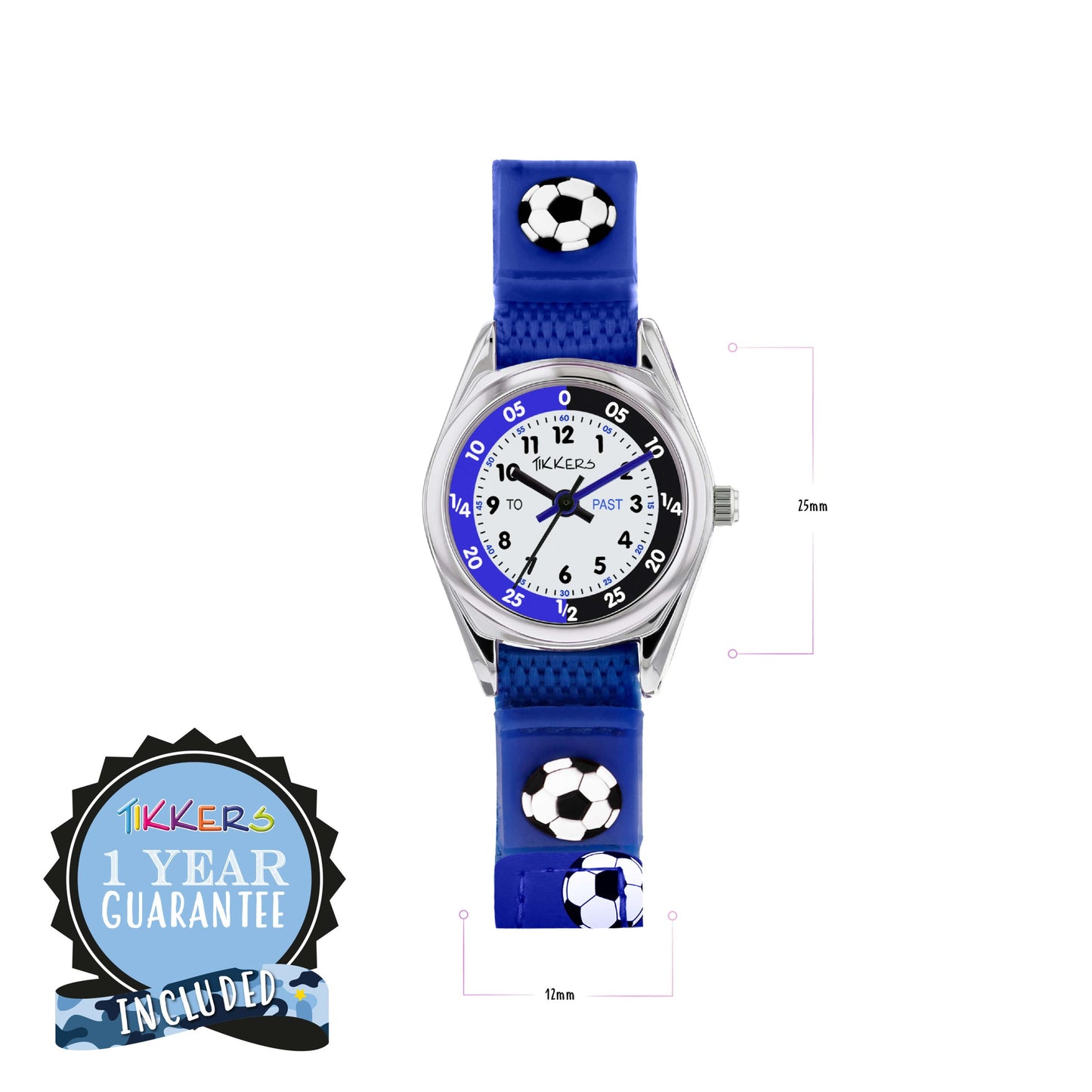 Tikkers ATK1090 Kids Football Gift Set Blue Fabric Strap