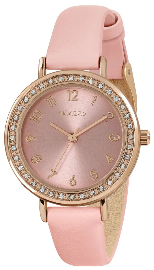 Tikkers ATK1092 Kids Loveheart Collection Pink Leather Strap
