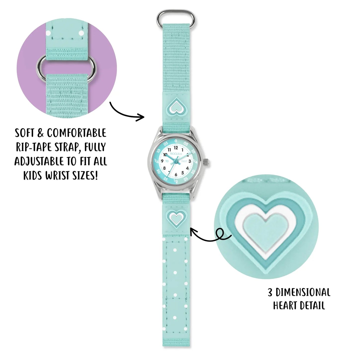 Tikkers ATK1094-SET Kids Gift Set Light Blue Fabric Strap