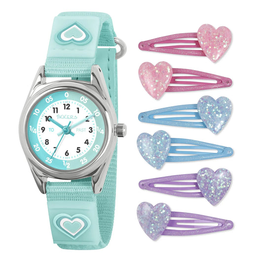 Tikkers ATK1094-SET Kids Gift Set Light Blue Fabric Strap