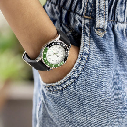 Tikkers ATK1095 Kids Sports Collection Black Silicon Strap