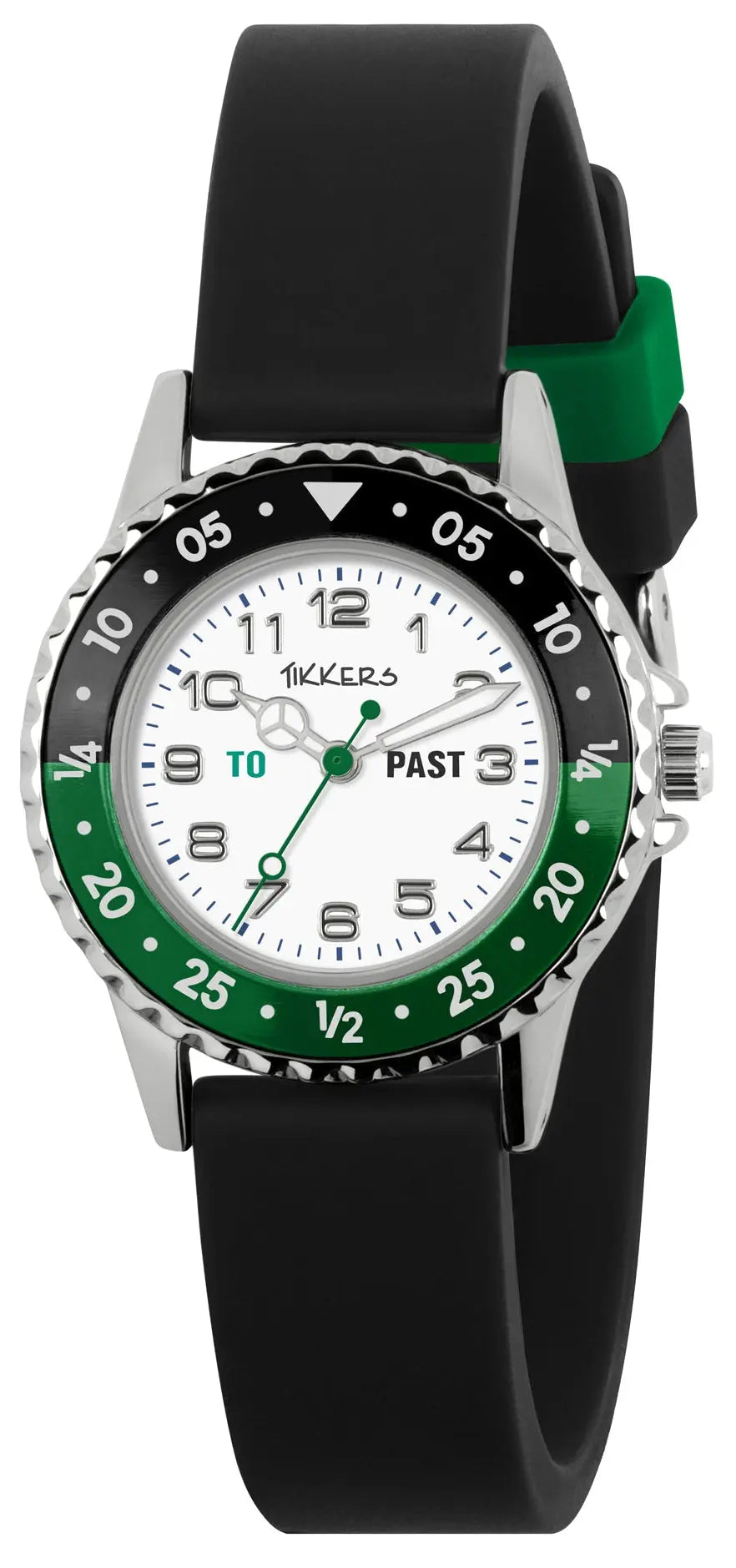 Tikkers ATK1095 Kids Sports Collection Black Silicon Strap