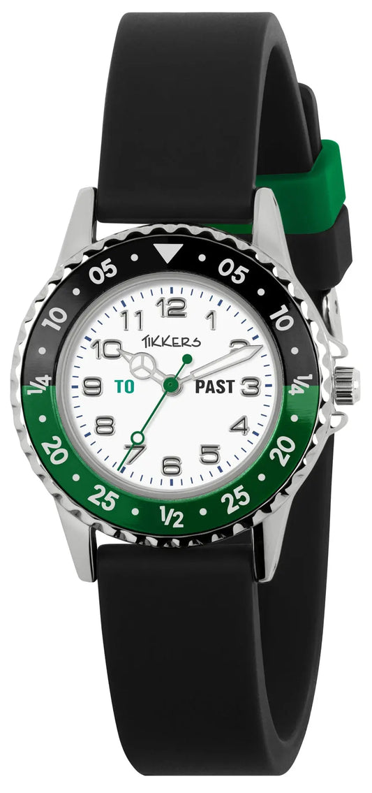 Tikkers ATK1095 Kids Sports Collection Black Silicon Strap