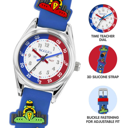 Tikkers ATK1096 Kids Sports Collection Blue Silicon Strap