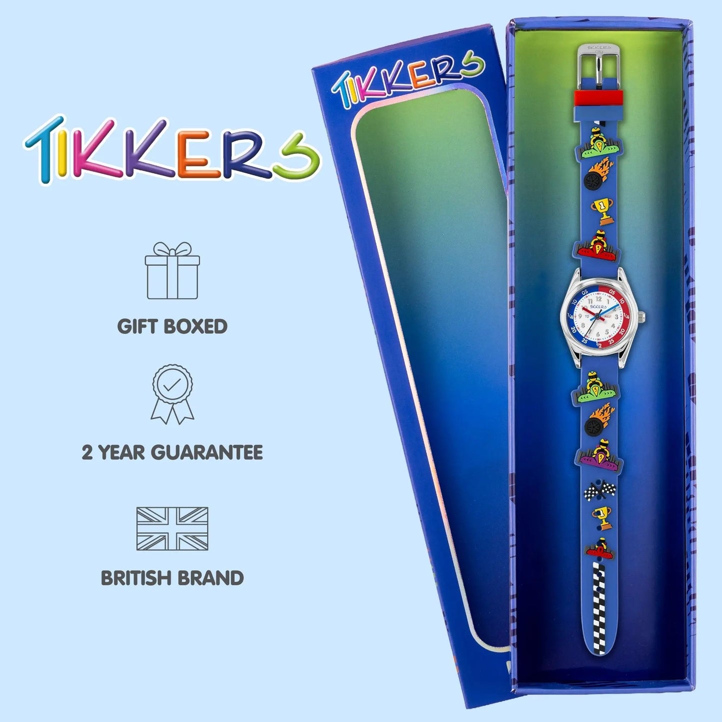 Tikkers ATK1096 Kids Sports Collection Blue Silicon Strap