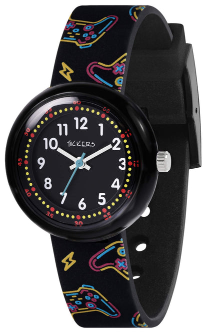 Tikkers ATK1103 Kids Collection Black Silicon Strap