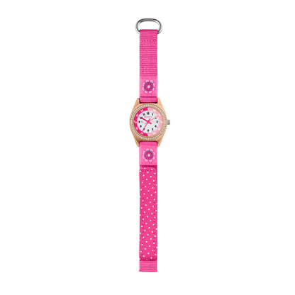 Tikkers ATK1107 Kids Blossom Gift Set Fushia Fabric Strap