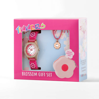 Tikkers ATK1107 Kids Blossom Gift Set Fushia Fabric Strap