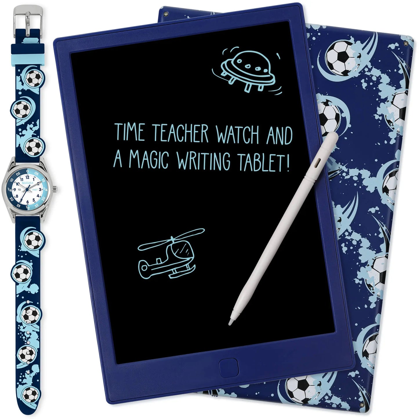 Tikkers ATK1110-PAD Kids Sports Collection Blue Silicon Strap Magic Writing Pad Set