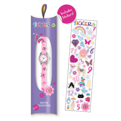 Tikkers ATK1111 Kids Flutter Collection Pink Silicon Strap