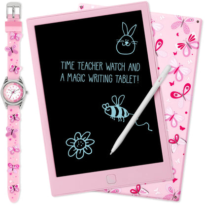 Tikkers ATK1111-PAD Kids Sports Collection Pink Silicon Strap Magic Writing Pad Set