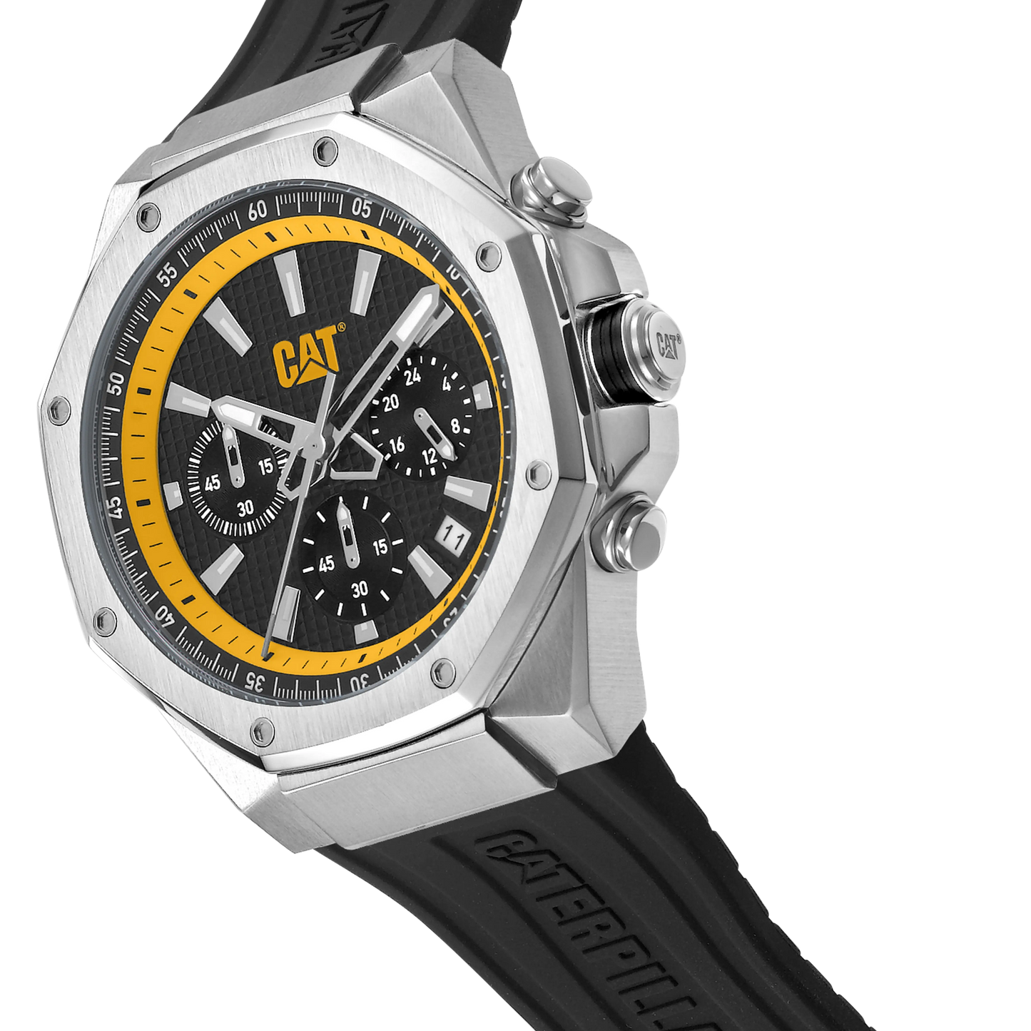 CATERPILLAR AW14321127 Hexline Chronograph Black Silicon Strap