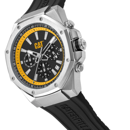 CATERPILLAR AW14321127 Hexline Chronograph Black Silicon Strap