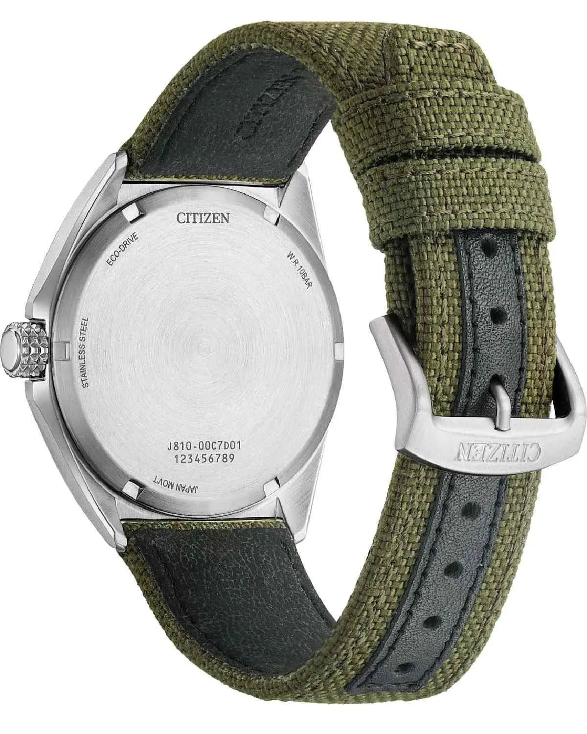 Citizen AW1571-09A Eco-Drive Green Fabric Strap