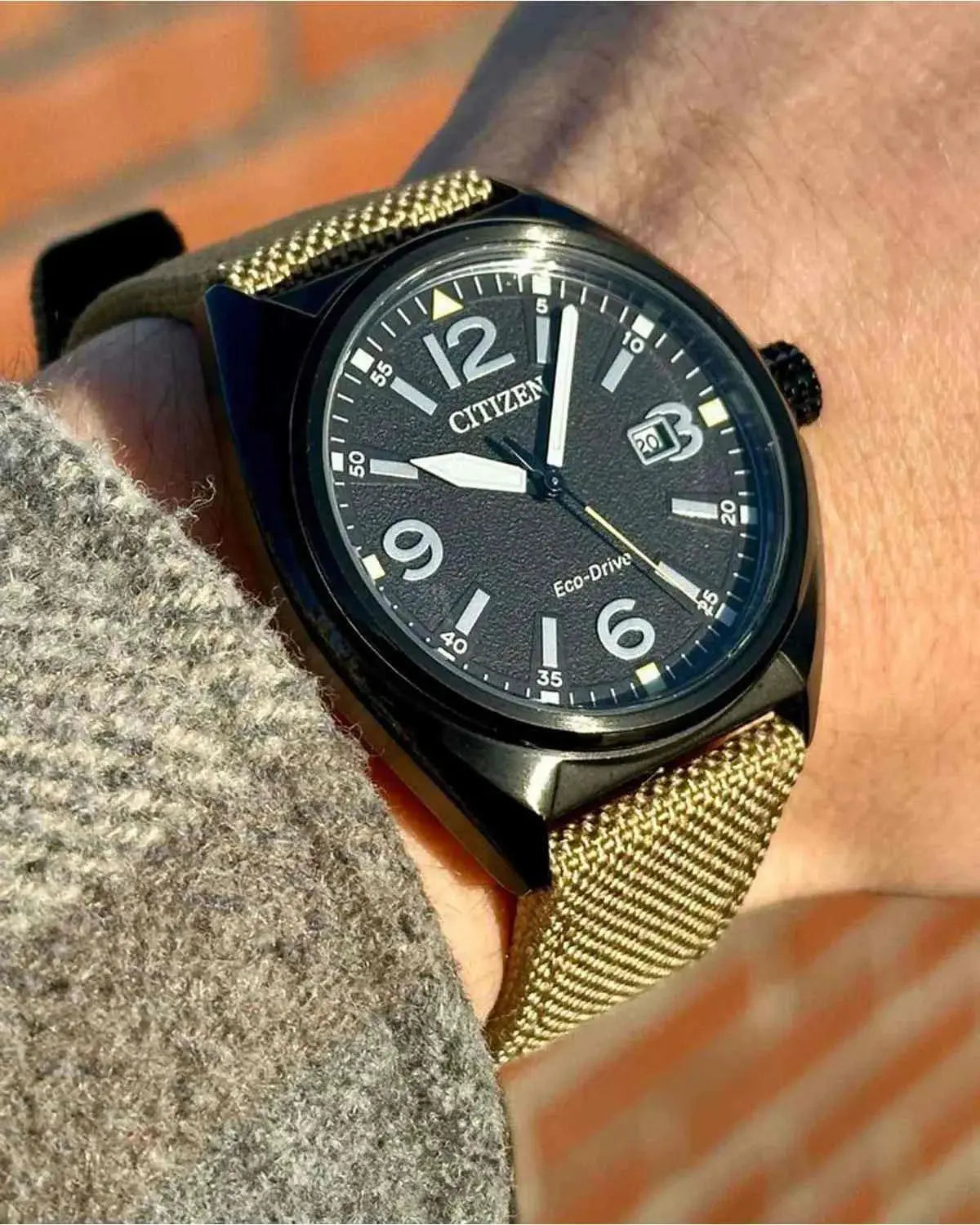 Citizen AW1575-08E Eco-Drive Beige Fabric Strap