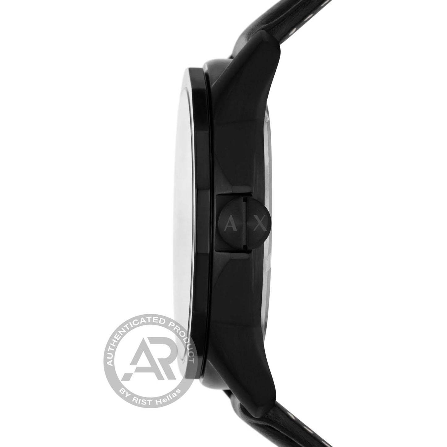 Armani Exchange AX7146SET Cayde Black Leather Strap &amp; Bracelet Set