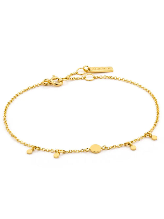 Ania Haie B005-03G Βραχιόλι Geometry Drop Discs από Επιχρυσωμένο Ασήμι