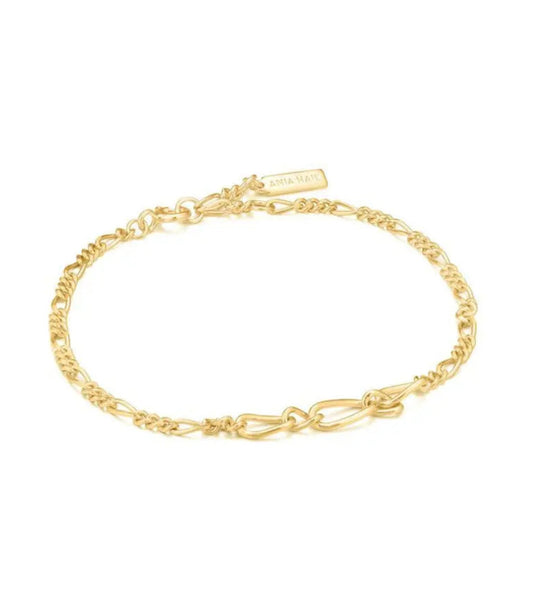 Ania Haie B021-03G Βραχιόλι Figaro Chain από Επιχρυσωμένο Ασήμι