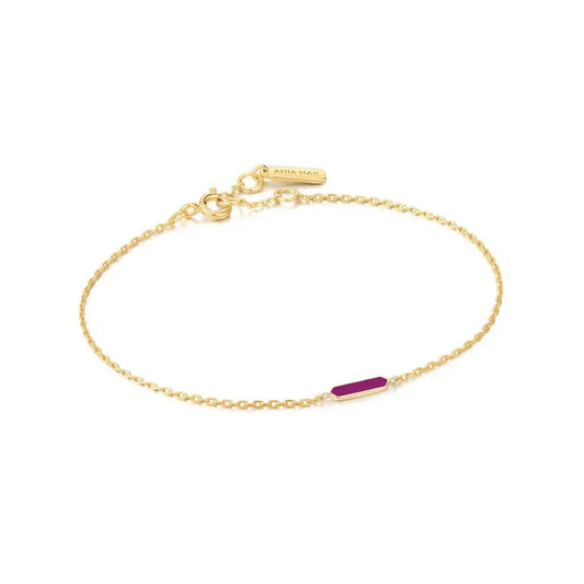 Ania Haie B028-03G-R Βραχιόλι Berry Enamel από Επιχρυσωμένο Ασήμι