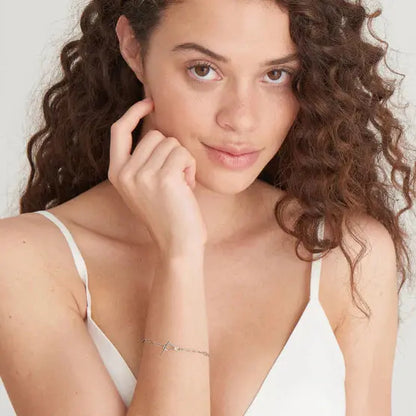 Ania Haie B029-01H Βραχιόλι Knot T Bar από Επιπλατινωμένο Ασήμι