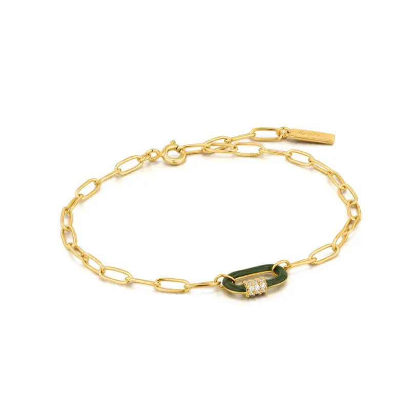 Ania Haie B031-01G-G Βραχιόλι Forest Enamel από Επιχρυσωμένο Ασήμι